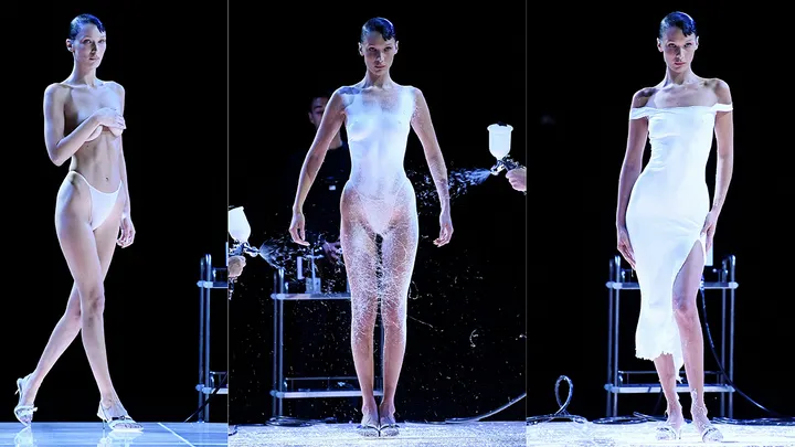 بيلا حديد من دون ملابس لاستعراض تقنية ثورية في الأزياء