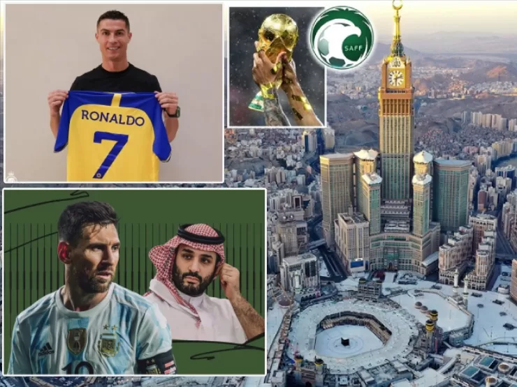 كريستيانو رونالدو وليونيل ميسي سفراء كأس العالم السعودية 2030