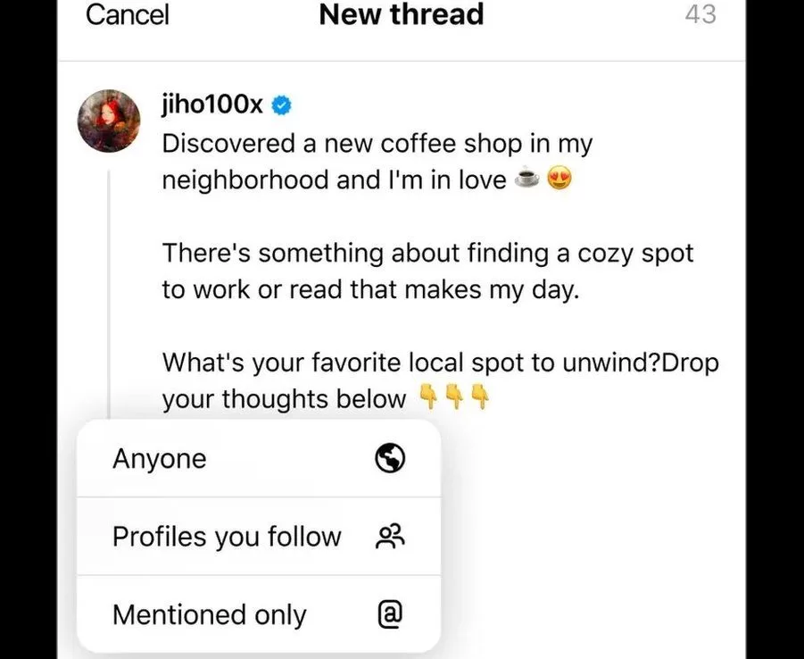 معنى ثريد thread بالانستقرام