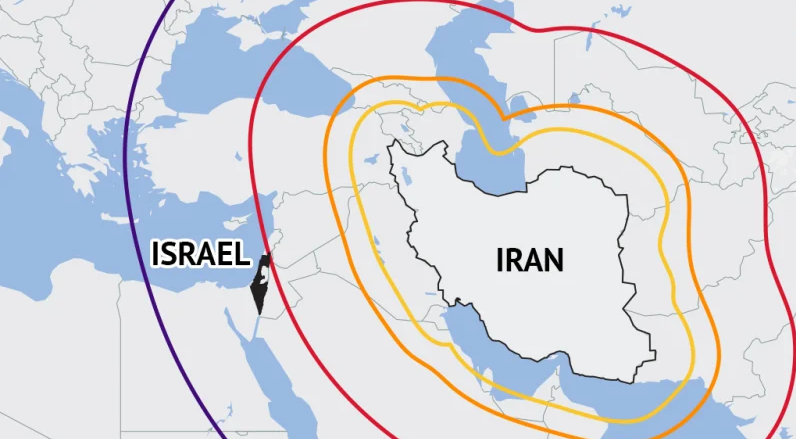 حلول مشكلة المسافة بين ايران وإسرائيل في الحرب العسكرية