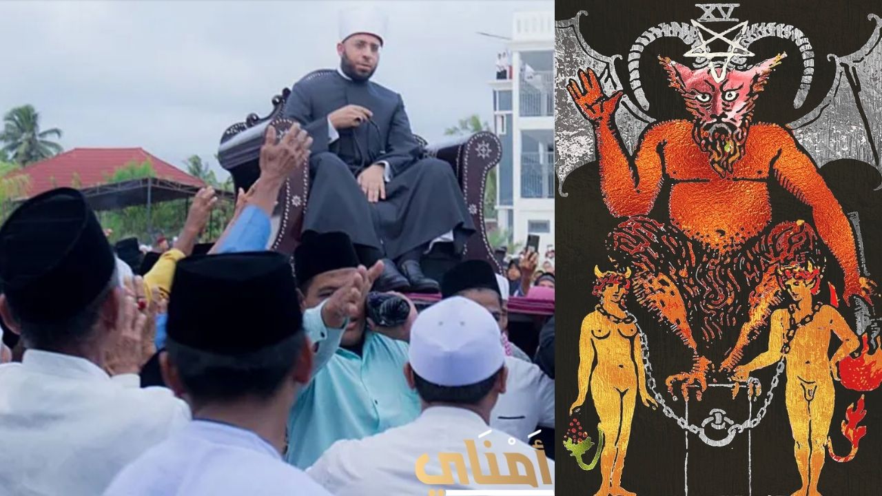 أسامة الأزهري على عرش الشيطان يروج للعبودية