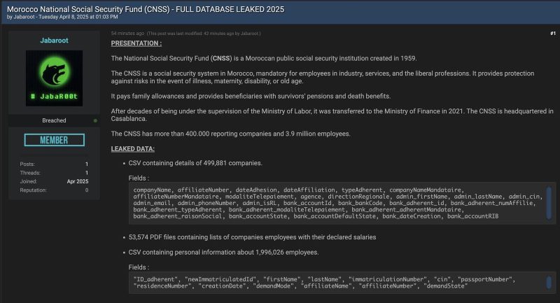 رابط تحميل تسريبات الضمان الإجتماعي cnss pdf تيليجرام