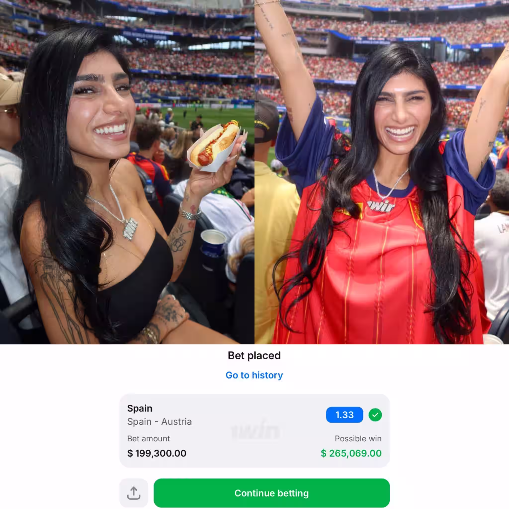 مايا خليفة مراهنات كأس العالم