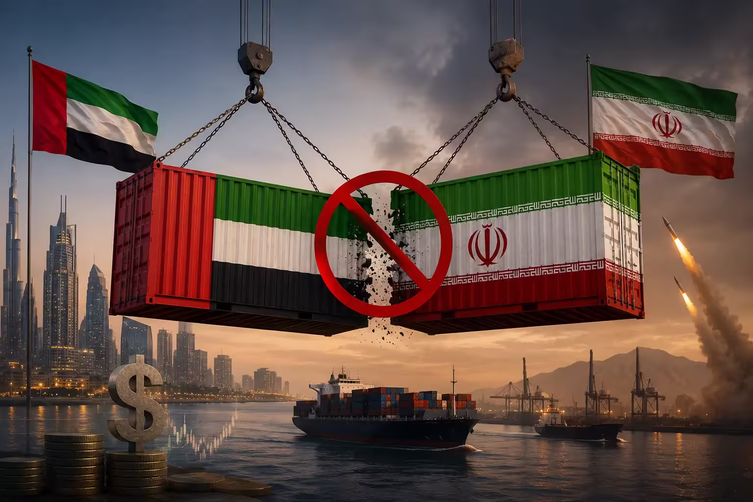 الإمارات إيران التجارة